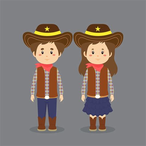 Couple Character Wearing Cowboy Costume 5502832 Vector Art at Vecteezy