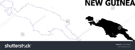 Vector contour Map of New Guinea Island with - Royalty Free Stock ...