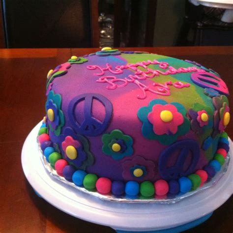 Ava's groovy birthday cake I made...better pictures from my big girl camera to come...pinterest ...