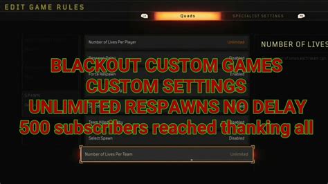 CUSTOM BLACKOUT . HOW TO EDIT SETTINGS AND GIVE UNLIMITED LIVES/RESPAWNS FOR ULTIMATE CUSTOM ...