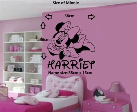PERSONALISED MINNIE MOUSE Removable Vinyl Wall Art Sticker/Decal Mural DIY $12.71 - PicClick
