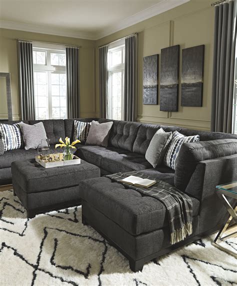 Reidshire Oversized Ottoman | Gray sectional living room, Ottoman in ...