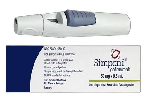 Simponi 50 mg/0.5 mL single-dose prefilled SmartJect® autoinjector ...