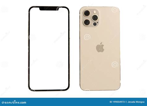 LOEI ,THAILAND,28 Sep 2020 : New Iphone 12 Pro Max Front and Back Side Mock Up with White Screen ...