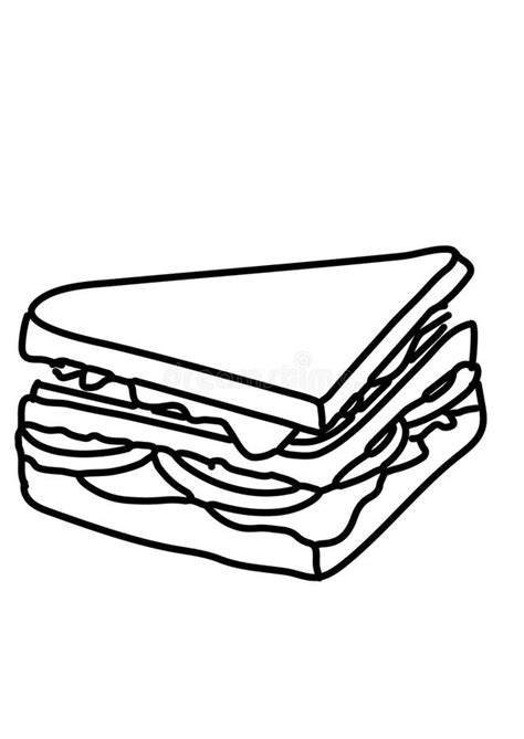 Triangle Sandwich Clipart Black And White