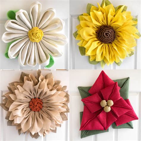 Burlap Flower Wreath Diy | Best Flower Site