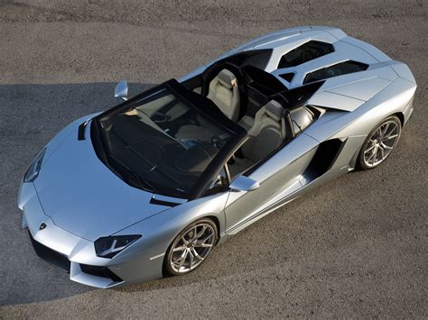 Top view of Silver Lamborghini Aventador Spyder HD wallpaper ...