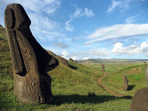 HD wallpaper: Clear Sky, Easter Island, landscape, Statue, environment ...