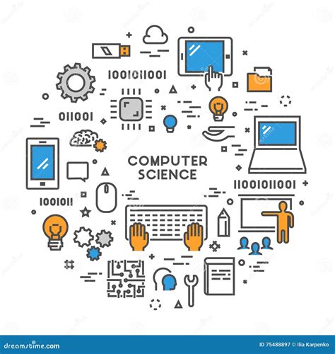 Line Web Concept for Computer Science Stock Illustration - Illustration of network, abstract ...