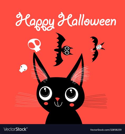 Funny cat for halloween Royalty Free Vector Image