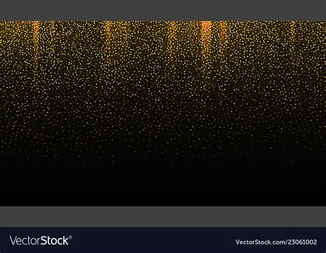 Gold glitter seamless border on black background Vector Image