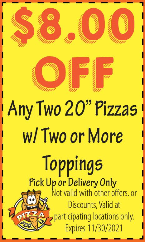 Pizza For U | Coupons | Joliet | Lockport | Shorewood | Channahon ...