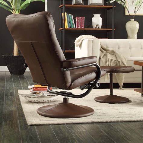 Olivia Bonded Leather Swivel Recliner Chair with Ottoman iNSPIRE Q Modern | eBay