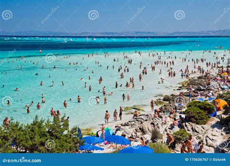 Famous La Pelosa Beach on Island Sardinia Editorial Photography - Image ...