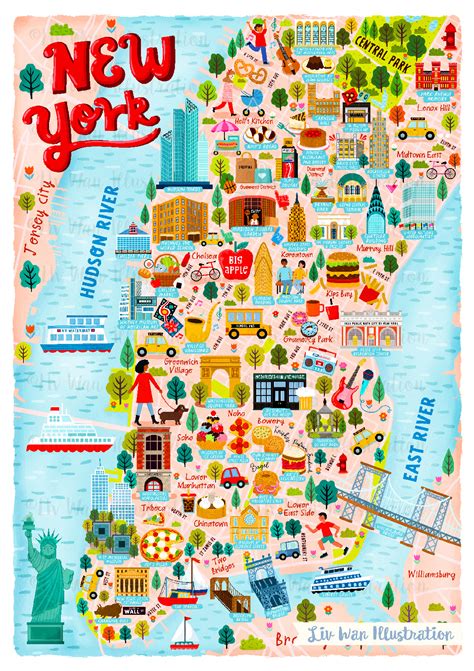 New York City Map Illustration and Design on Behance