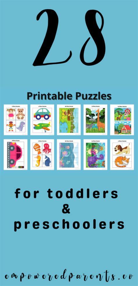 28 Printable Puzzles for Toddlers and Preschoolers (PDF) - Empowered Parents