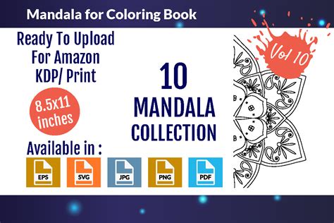 Mandalas for Coloring Book Vol - 10 Graphic by Digital Pencil ...