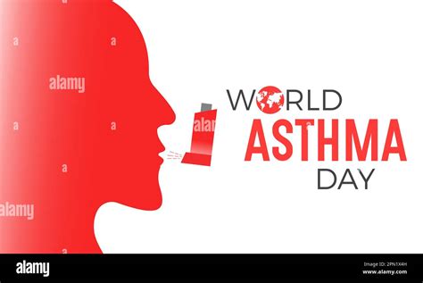 World asthma day. Vector illustration of world asthma day awareness poster with healthy lungs ...