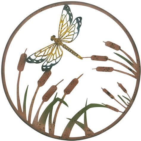 Rustic Colourful Dragonfly Metal Wall Decor 70cm