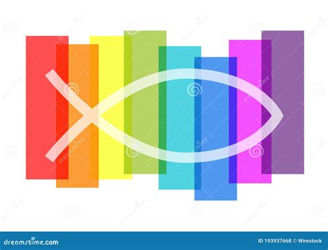 Isolated Digital Illustration of the Ichthys Symbol on a Colorful Background Stock Illustration ...