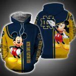 Mickey Mouse Paints Logo Notre Dame Fighting Irish 3D Hoodie Notre Dame Fighting Irish Gift - T ...
