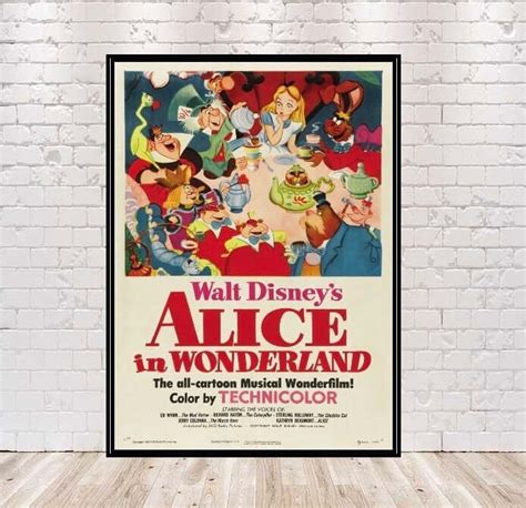 Alice in Wonderland Poster Vintage Disney Classic Movie Posters