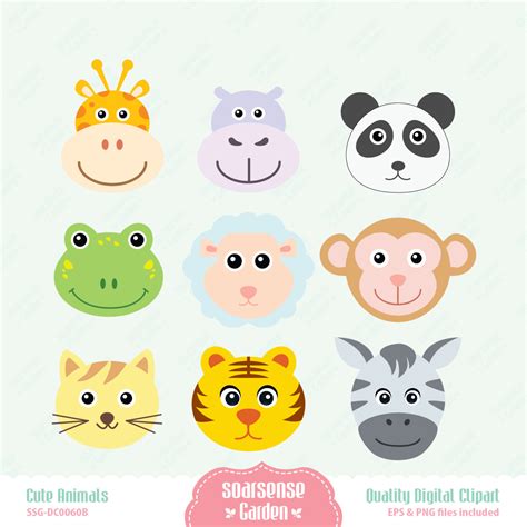 Animal Faces Cliparts: Cute and Adorable Illustrations for Your Projects