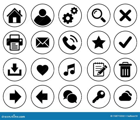 Basic web icons stock vector. Illustration of elements - 158715332