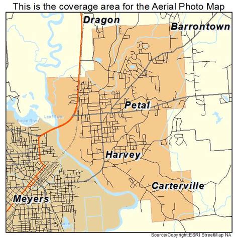 Aerial Photography Map of Petal, MS Mississippi