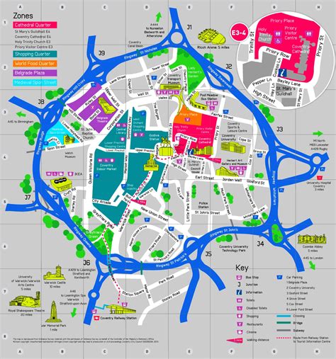 Coventry sightseeing map