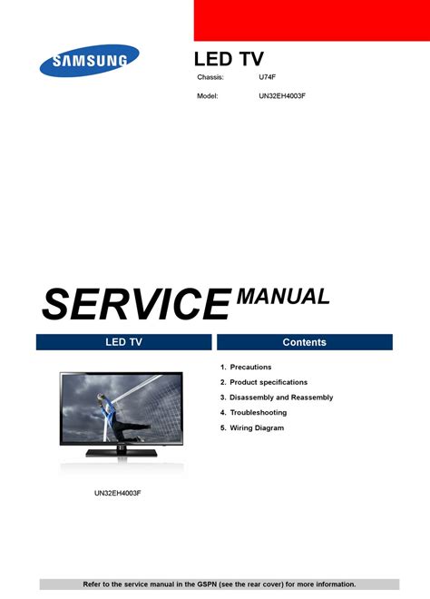 SAMSUNG UN32EH4003F SERVICE MANUAL Pdf Download | ManualsLib