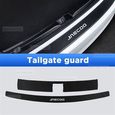 For CHERY JAECOO J7 2023 2024 Tailgate Guard Door Sill Pedal Carbon Fibre Texture Accessories ...