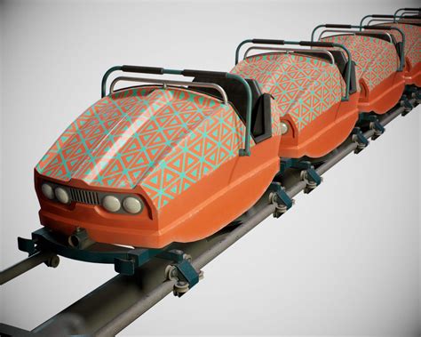 Roller Coaster Cart 02 PBR Game Ready - 3D Model by YuriBarinov