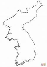 Outline Map Of Korea Peninsula coloring Page  Free Printable Coloring sketch template
