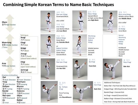 Taekwondo Vocabulary | Taekwondo Wiki | Fandom | Taekwondo techniques, Taekwondo, Taekwondo forms