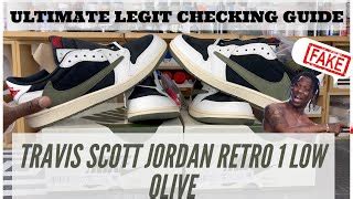 Real vs Fake Travis Scott Air Jordan 1 Olive from Suplook | Doovi