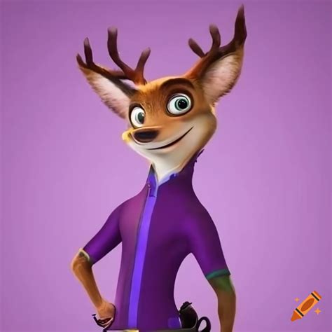 Zootopia deer character in stylish cycling suit on Craiyon