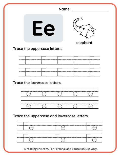 Personal E Worksheets - Worksheets For Kindergarten