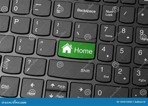 Home button on keyboard stock photo. Image of idea, board - 159415458