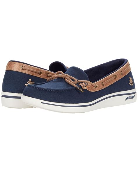 Skechers Synthetic Arch Fit Uplift Slip-on Boat Shoe in Navy (Blue) - Lyst