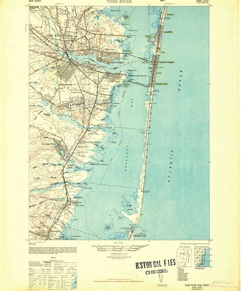 Toms River, New Jersey 1948 (1948a) USGS Old Topo Map 15x15 Quad - OLD MAPS