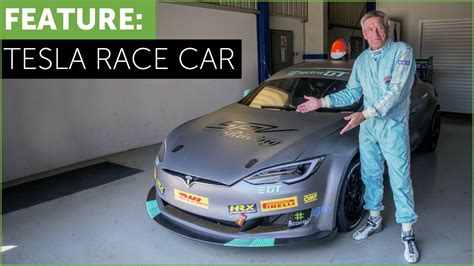 Tesla Race Car driven by legend Tiff Needell | ChargeheadsUK