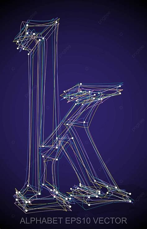 Handdrawn 3d K With Multicolor Sketches A Vector Illustration Vector ...