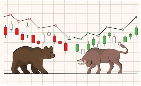 fight of bull and bear cryptocurrency chart, japanese candlesticks and ...