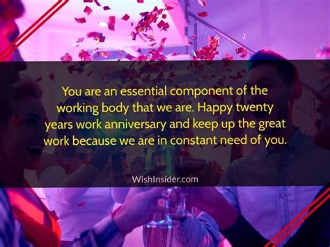 Happy 20th Work Anniversary Wishes and Quotes – Wish Insider