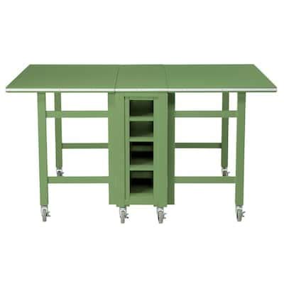 Martha Stewart Living Craft Space 6 ft. Collapsible Wood Craft Table in Rhododendron Leaf ...