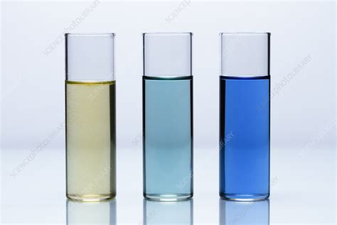 Salt solutions with pH indicator - Stock Image - C043/6543 - Science Photo Library