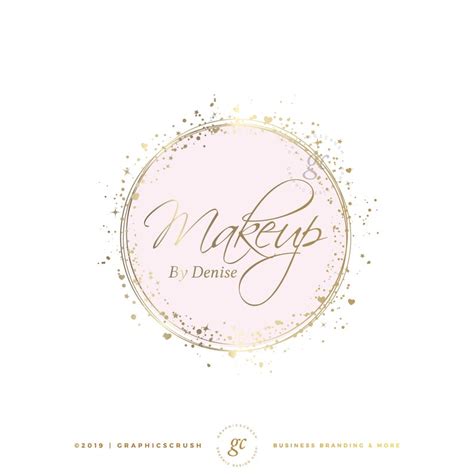 Gold Sparkles Logo, Logo Design Template, Makeup Artist Logo