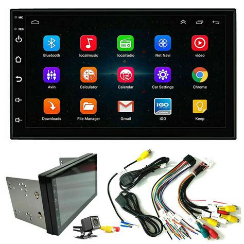 7" Backup Camera + GPS Double 2 Din Car Stereo Radio No DVD Player ...