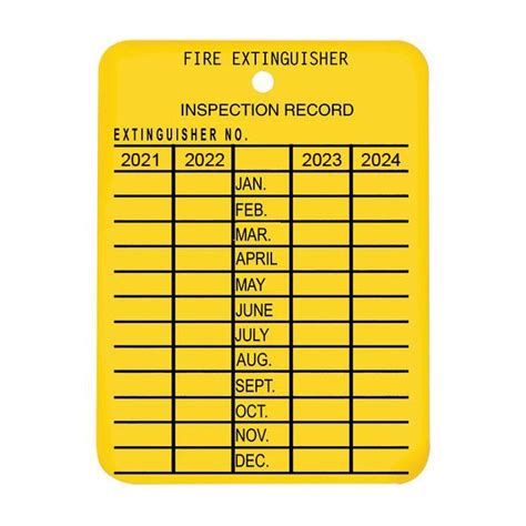 Fire Extinguisher Inspection Tag | Fire Extinguisher Safety Equipment KSA